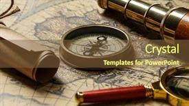  Presentation with old map - Audience pleasing PPT layouts consisting of longitude - retro compass with old map backdrop and a tawny brown colored foreground