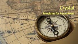  Presentation with compass map - Beautiful PPT layouts featuring longitude - retro compass with old map backdrop and a violet colored foreground