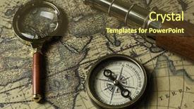 Presentation with old map - Cool new slides with longitude - retro compass with old map backdrop and a  colored foreground