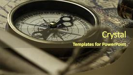  Presentation with compass map - Audience pleasing slide deck consisting of longitude - retro compass with old map backdrop and a tawny brown colored foreground