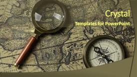  Presentation with compass map - Amazing slide deck having longitude - retro compass with old map backdrop and a  colored foreground