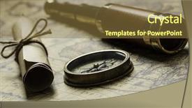  Presentation with old map - Colorful presentation design enhanced with longitude - retro compass with old map backdrop and a  colored foreground