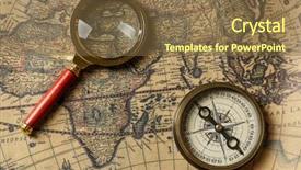  Presentation with old map - Presentation featuring longitude - retro compass with old map background and a tawny brown colored foreground