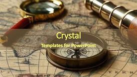  Presentation with compass map - Presentation theme having longitude - retro compass with old map background and a tawny brown colored foreground