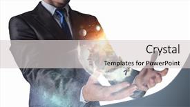  Presentation with power - Audience pleasing PPT theme consisting of longitude - space power in hands backdrop and a  colored foreground