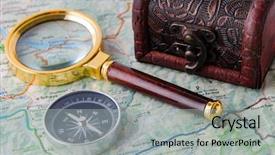  Presentation with compass map - Colorful PPT layouts enhanced with longitude - travel concept with compass backdrop and a light gray colored foreground