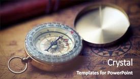  Presentation with navigation compass - Cool new PPT theme with longitude - vintage compass and old navigation backdrop and a tawny brown colored foreground