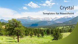  Presentation with rocky - Beautiful slides featuring longs peak landscape at rocky backdrop and a light blue colored foreground