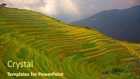  Presentation with rice terraces - Presentation consisting of longsheng-rice-terraces-dragon-s background and a tawny brown colored foreground