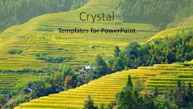  Presentation with rice terraces - Presentation theme consisting of longsheng-rice-terraces-dragon-s background and a yellow colored foreground