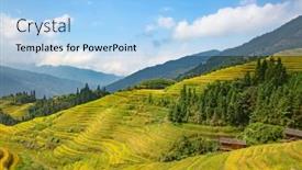  Presentation with rice terraces - Theme enhanced with longsheng-rice-terraces-dragon-s background and a light blue colored foreground