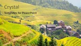  Presentation with rice terraces - PPT theme featuring longsheng rice terraces dragon's backbone also known as longji rice terraces are located in longsheng county about 100 kilometres 62 mi from guilin guangxi china background and a yellow colored foreground