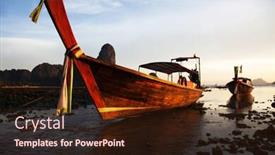  Presentation with sunset at venice beach palm - Presentation theme having longtail boat at sunset at railay beach thailand background and a wine colored foreground