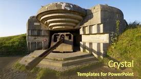  Presentation with battery - PPT theme enhanced with longues sur mer normandy background and a tawny brown colored foreground