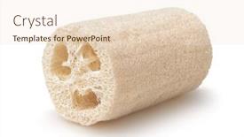  Presentation with angled loofah sponge gourd - Beautiful PPT layouts featuring loofah-bath-scrub-sponge-isolated backdrop and a lemonade colored foreground