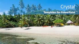  Presentation with water sun - Beautiful PPT theme featuring look-at-a-fijian-tropical backdrop and a teal colored foreground