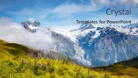  Presentation with green beauty - PPT theme featuring look-at-the-green-alpine background and a light blue colored foreground