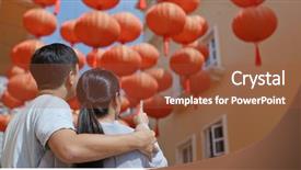  Presentation with lantern - Presentation theme featuring look at the red lantern background and a red colored foreground