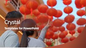  Presentation with look - Amazing PPT theme having look at the red lantern backdrop and a tawny brown colored foreground