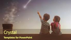  Presentation with shooting - Audience pleasing slide deck consisting of look at the star backdrop and a tawny brown colored foreground