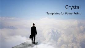  Presentation with social media job search - PPT theme having looking back - search of calmness and peace background and a  colored foreground