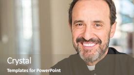  Presentation with christian - Audience pleasing slide deck consisting of look bible - christian priest man backdrop and a gray colored foreground