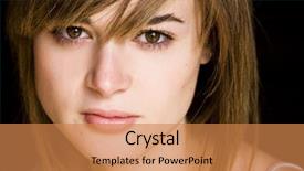  Presentation with close up of printer ink - Slide deck consisting of look good feel good - beautiful blond woman close portrait background and a  colored foreground