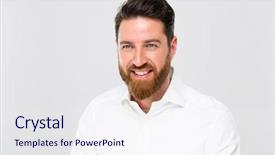  Presentation with gold man smile - Amazing presentation having look good feel good - handsome bearded man smiling backdrop and a  colored foreground