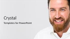  Presentation with evolution of man - Presentation theme consisting of look good feel good - handsome bearded man smiling background and a white colored foreground