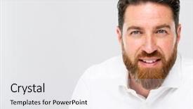  Presentation with gold man smile - Presentation with look good feel good - handsome bearded man smiling background and a white colored foreground