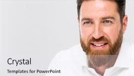  Presentation with electronics labb man - Presentation theme having look good feel good - handsome bearded man smiling background and a white colored foreground