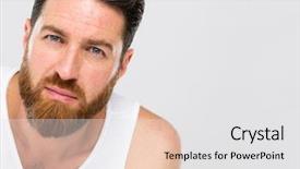  Presentation with confident - Audience pleasing PPT layouts consisting of look good feel good - handsome confident bearded man backdrop and a white colored foreground