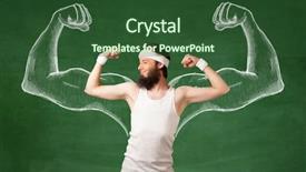  Presentation with white green - Beautiful slides featuring look like with big muscle backdrop and a  colored foreground