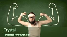 Presentation with minimalist - Theme enhanced with look like with big muscle background and a  colored foreground