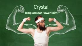  Presentation with white green - Amazing theme having look like with big muscle backdrop and a forest green colored foreground