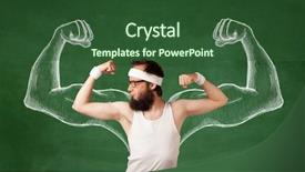  Presentation with human anatomy male muscles - Cool new presentation theme with look like with big muscle backdrop and a forest green colored foreground