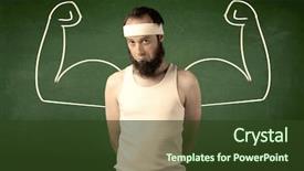  Presentation with white green - Amazing PPT layouts having look like with big muscle backdrop and a  colored foreground