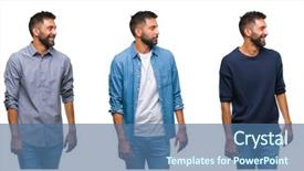  Presentation with collage - Slide deck consisting of look over white isolated backgroud background and a  colored foreground