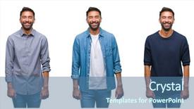  Presentation with collage - Theme having look over white isolated backgroud background and a ocean colored foreground