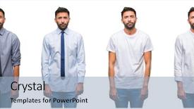  Presentation with collage - Slide set consisting of look over white isolated backgroud background and a  colored foreground