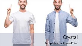  Presentation with one young man exercising handball - Theme consisting of look over white isolated backgroud background and a  colored foreground