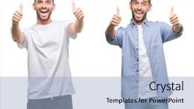  Presentation with collage of retro camera - Slides featuring look over white isolated backgroud background and a  colored foreground