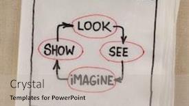  Presentation with show - PPT theme enhanced with look see imagine show - visual background and a light gray colored foreground
