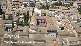  Presentation with granada - Slides featuring looking across the rooftops of granada spain background and a gray colored foreground