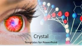  Presentation with red blue - Slide set with looking ahead against blue dna background and a light blue colored foreground