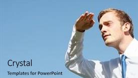  Presentation with forward - Colorful slide deck enhanced with looking ahead backdrop and a light blue colored foreground