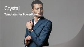  Presentation with arabic - Cool new presentation with looking aside and demonstrating wristwatch backdrop and a gray colored foreground