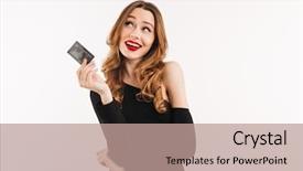  Presentation with beautiful young woman getting face - Beautiful theme featuring attractive cards - photo of beautiful young woman backdrop and a coral colored foreground