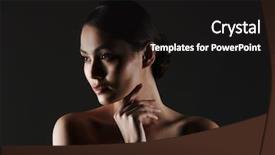  Presentation with feminine - Presentation theme featuring looking aside in low light background and a black colored foreground