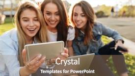  Presentation with amazing - Presentation theme consisting of looking aside using laptop computer background and a coral colored foreground